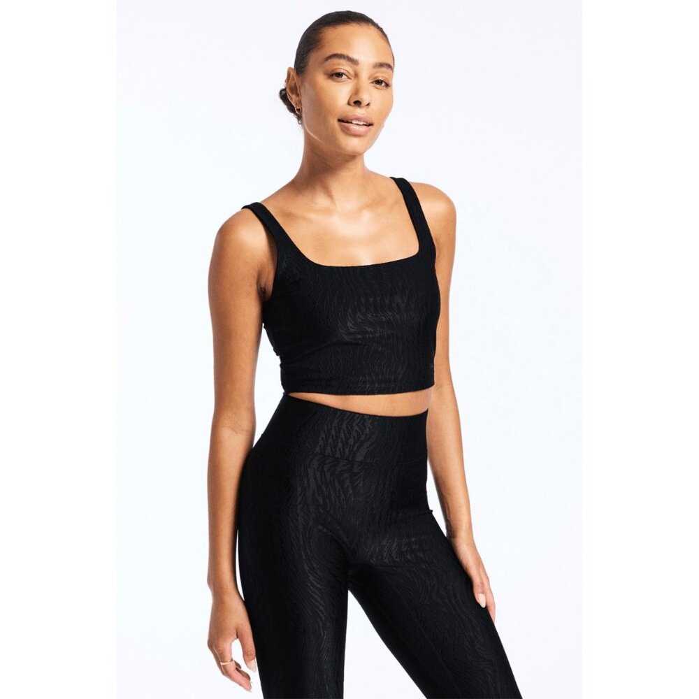 BANDIER Tempo Sports Bra BLACK Jacquard SMALL NEW WOT